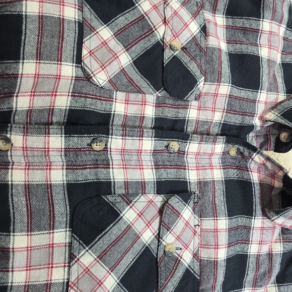 Wrangler Mens Sherpa Lined Red/Black Plaid Flannel Jacket Relaxed XL - Picture 4 of 8